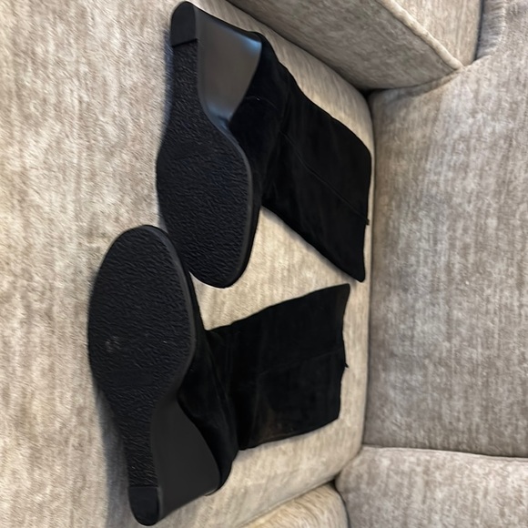 Franco Sarto Black Over the Knee Boots Sleek Suede Design - Picture 6 of 6